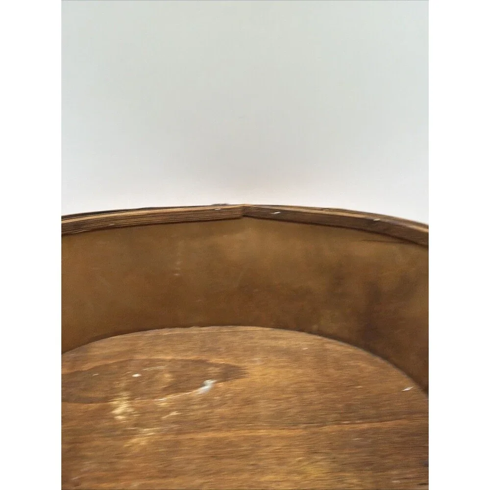 Oval Copper Sided Wood Harvest Plant Basket With End Loop Handles